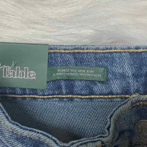 Wild Fable Highest Rise Mom Jeans Light-Mid Wash Distressed - Picture 5 of 5